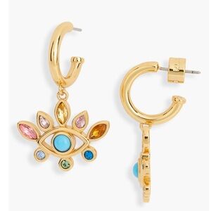 Kurt Geiger London Crystal Evil Eye Huggie Hoop Earrings New